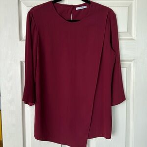 MM LaFleur Burgundy Red Blouse Top Medium EUC